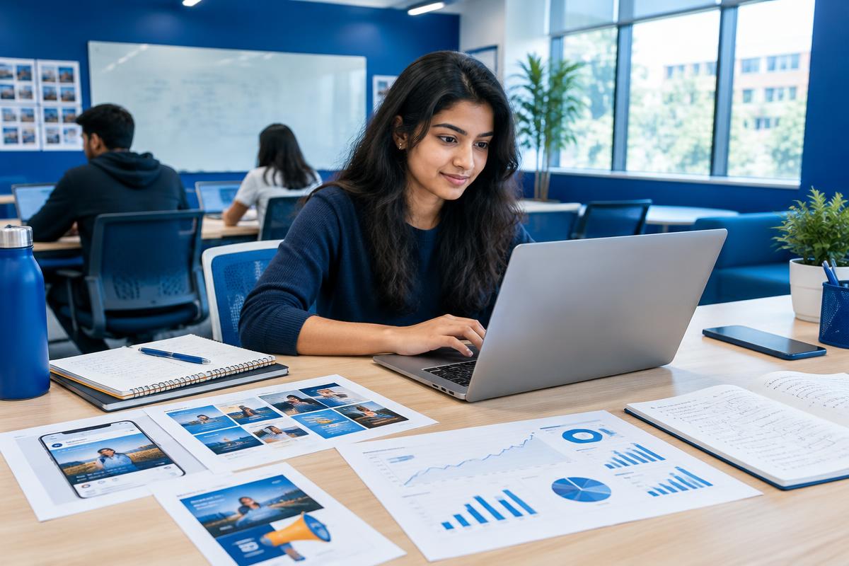 Indian student building a digital marketing portfolio without experience