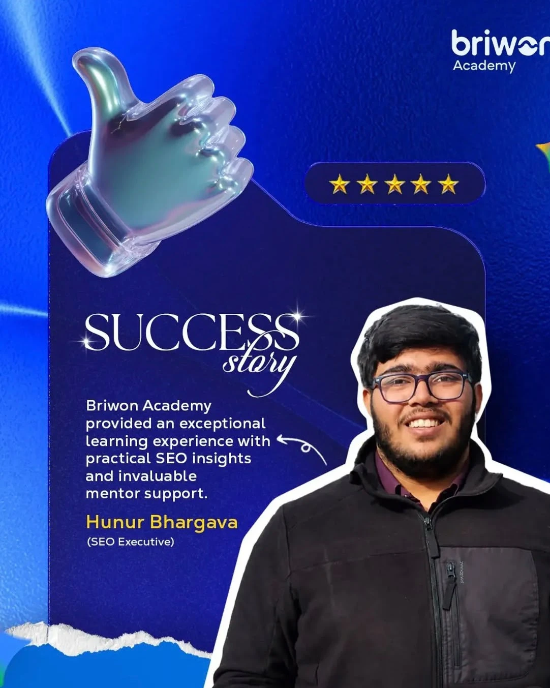 Hunur Bhargava, SEO Executive, Briwon Academy student success story