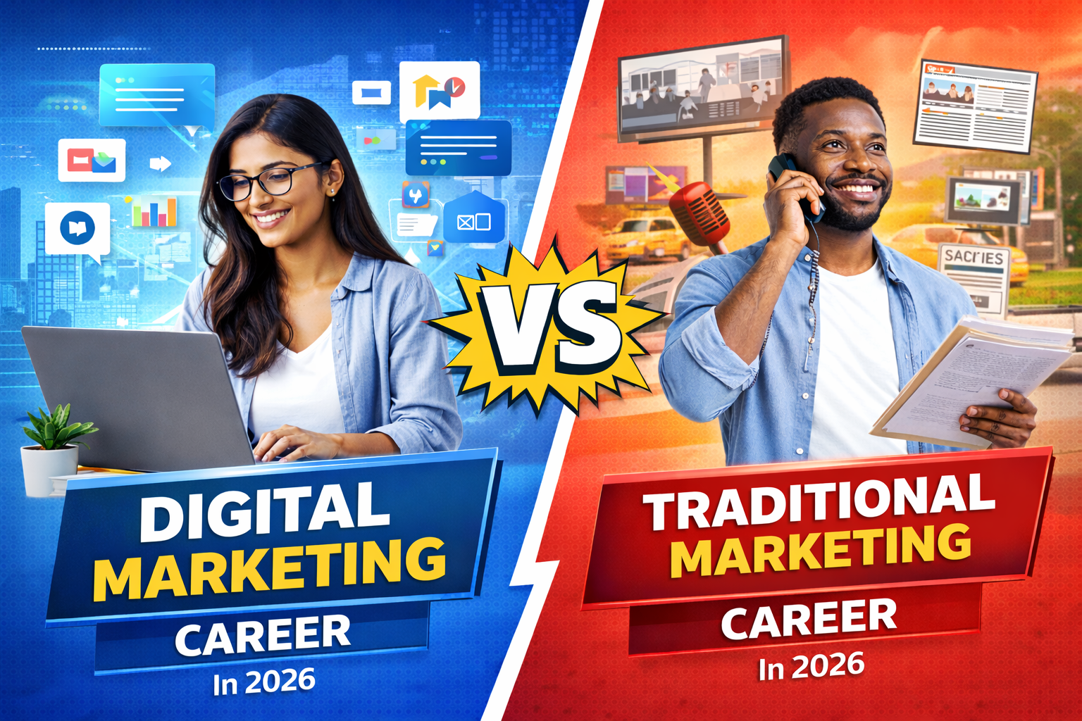 “Digital Marketing vs Traditional Marketing Career”